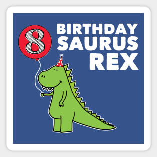 8th Birthday Green Dinosaur Sticker